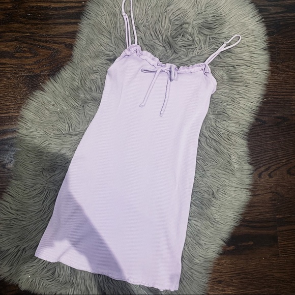 Urban Outfitters | Lilac Ribbed Mini Slip Dress